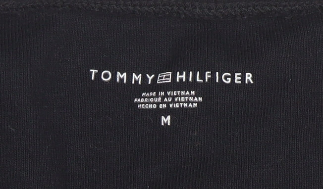 Tommy Hilfiger Women Black V-Neck Cotton Jumper M