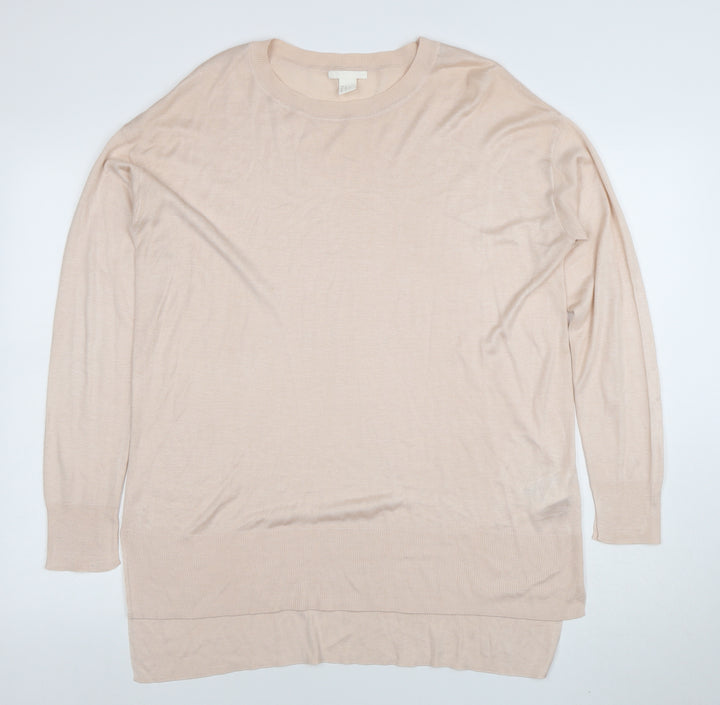 H&M Women’s Beige Knit Long Sleeve Tunic Jumper Size M
