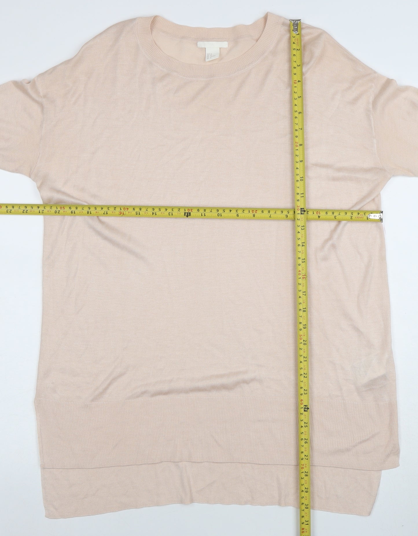 H&M Women’s Beige Knit Long Sleeve Tunic Jumper Size M
