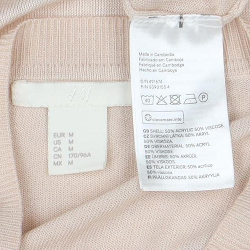 H&M Women’s Beige Knit Long Sleeve Tunic Jumper Size M