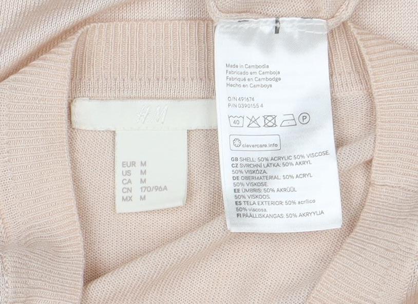 H&M Women’s Beige Knit Long Sleeve Tunic Jumper Size M
