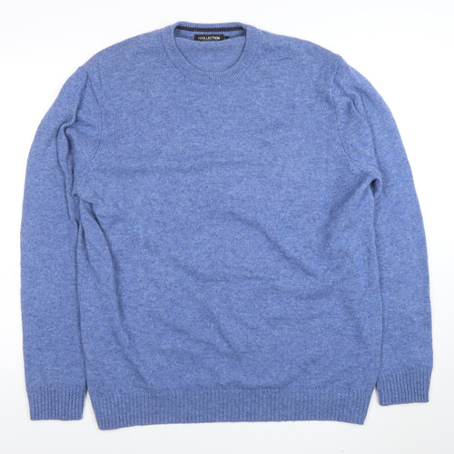 The Collection Debenhams Men's Blue Lambswool Blend Pullover Jumper L