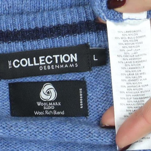 The Collection Debenhams Men's Blue Lambswool Blend Pullover Jumper L