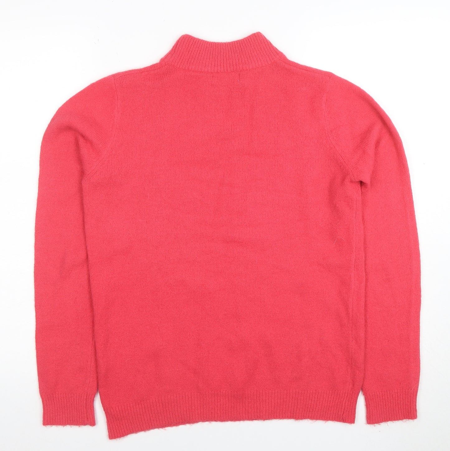 Papaya Women's Pink Beaded Mock Neck Knit Jumper Size S
