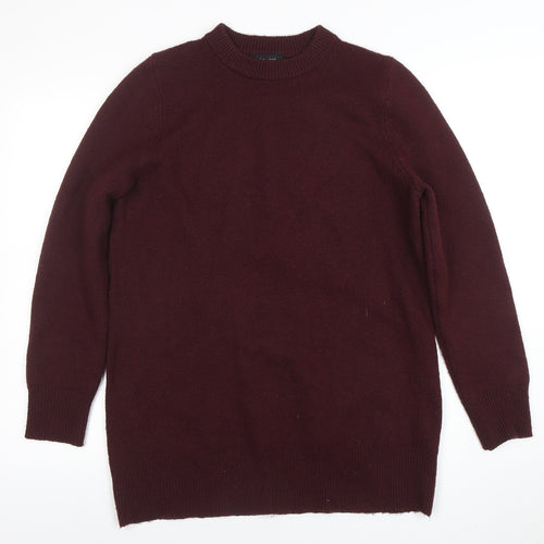 New Look Women's Burgundy Crew Neck Long Sleeve Jumper Size 10