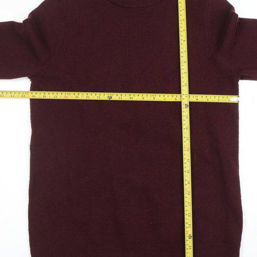 New Look Women's Burgundy Crew Neck Long Sleeve Jumper Size 10