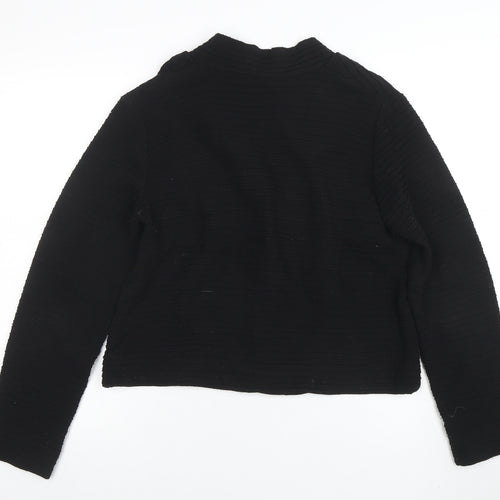 Evelin Brandt Berlin Women's Black Cotton V-Neck Cardigan Size 12