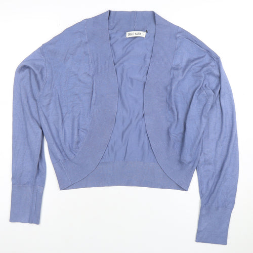 Grace Karin Womens Blue Knit Open Cardigan Size L Lightweight Casual