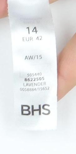 BHS Womens Purple Acrylic Long Sleeve Button Cardigan Size 14