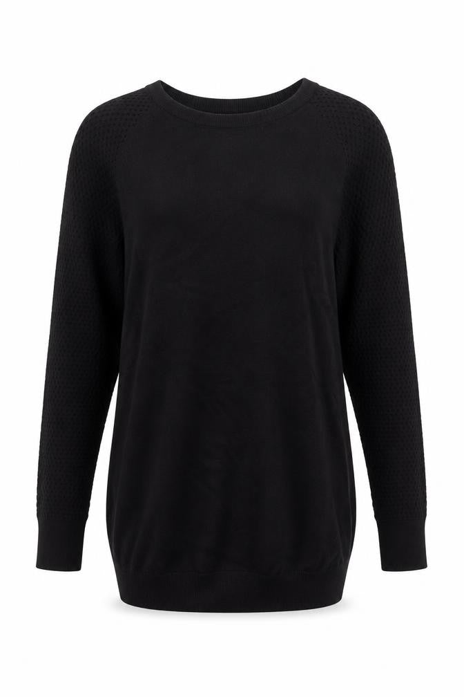 Front view of H&M Mama Women's Black Knit Long Sleeve jumper, size S