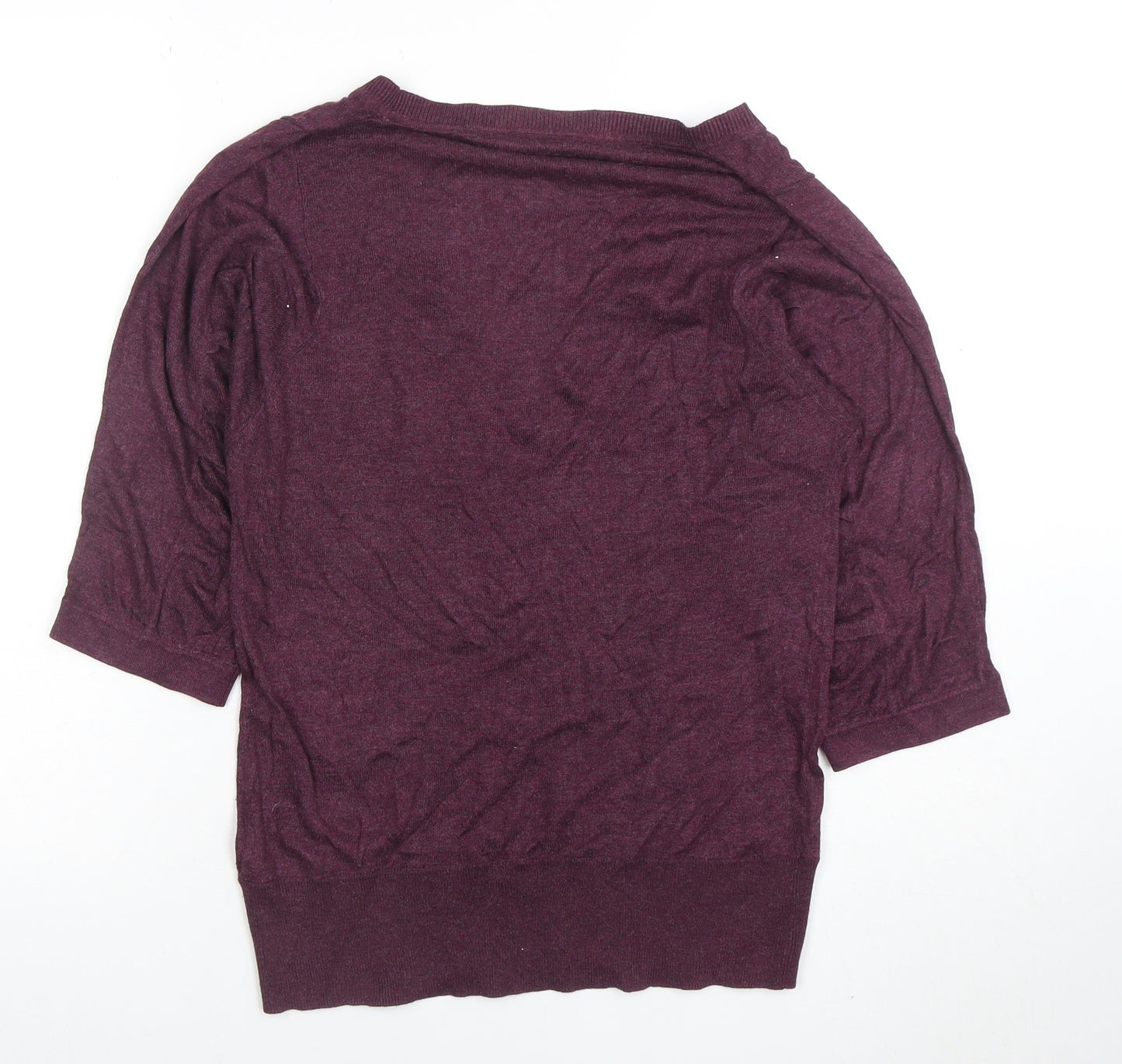 Warehouse Women’s Purple V-Neck Short Sleeve Knit Top Size 10