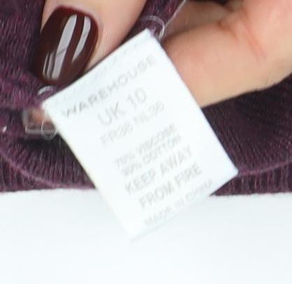 Warehouse Women’s Purple V-Neck Short Sleeve Knit Top Size 10