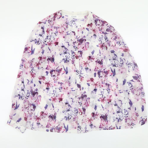 Marks and Spencer Women’s Multicoloured Floral Chiffon Blouse UK 14