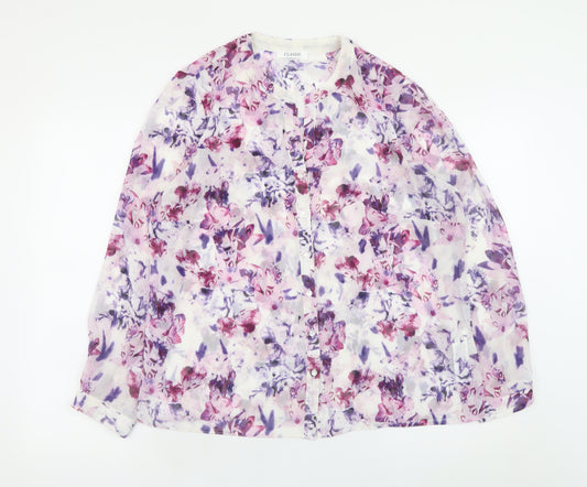 Marks and Spencer Women’s Multicoloured Floral Chiffon Blouse UK 14