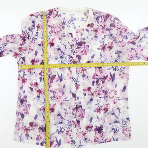 Marks and Spencer Women’s Multicoloured Floral Chiffon Blouse UK 14