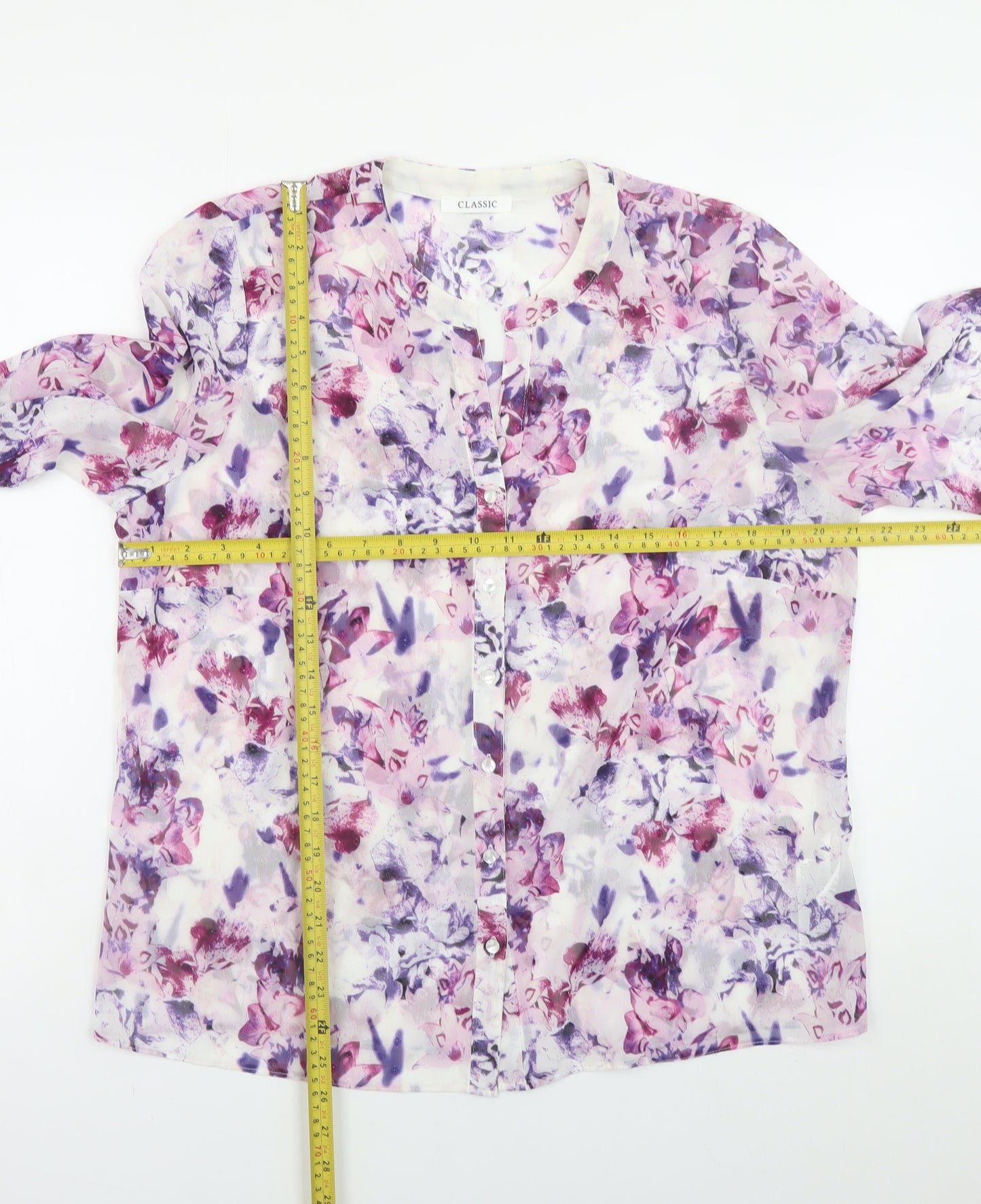 Marks and Spencer Women’s Multicoloured Floral Chiffon Blouse UK 14