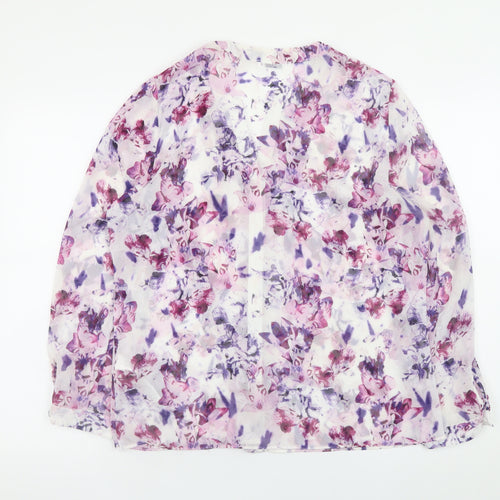 Marks and Spencer Women’s Multicoloured Floral Chiffon Blouse UK 14