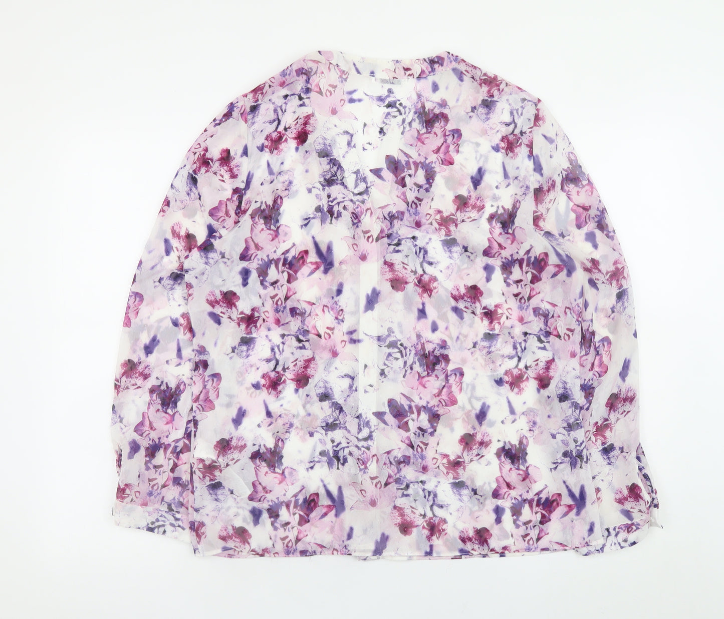 Marks and Spencer Women’s Multicoloured Floral Chiffon Blouse UK 14