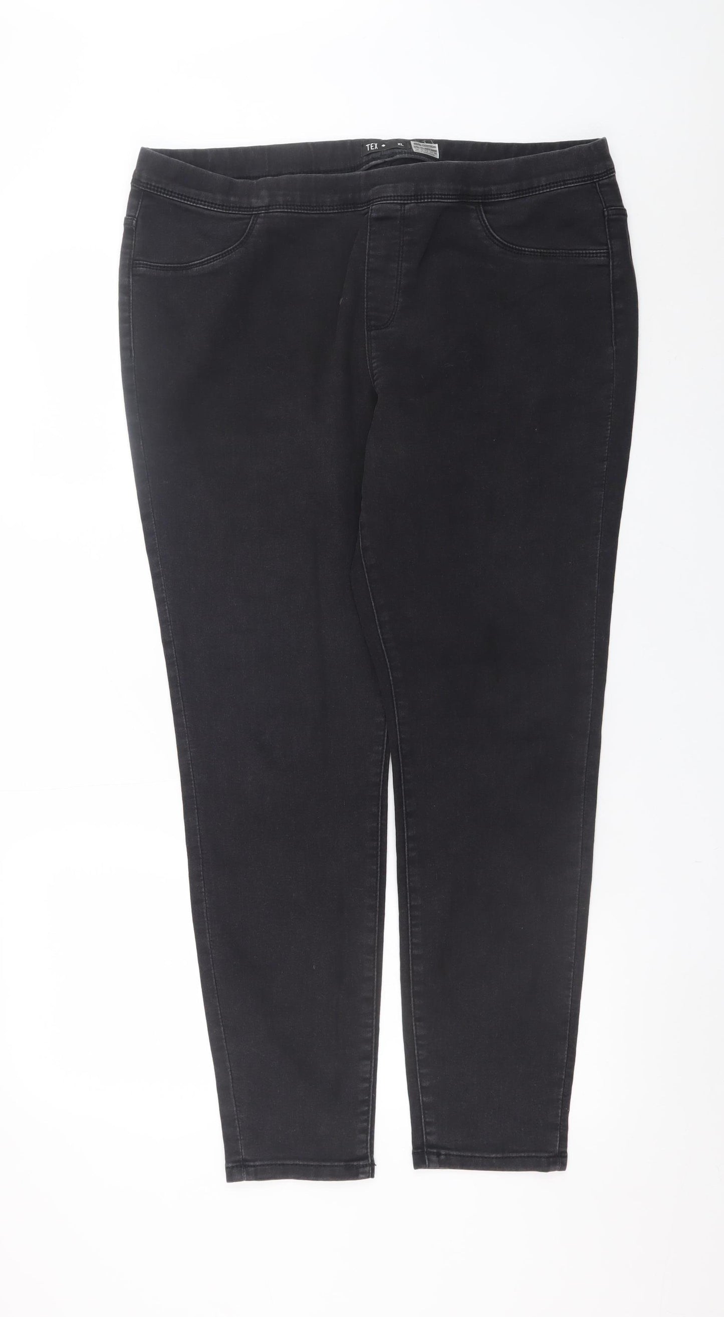 TEX Womens Black Jegging Jeans XL Slim Fit Stretch Denim