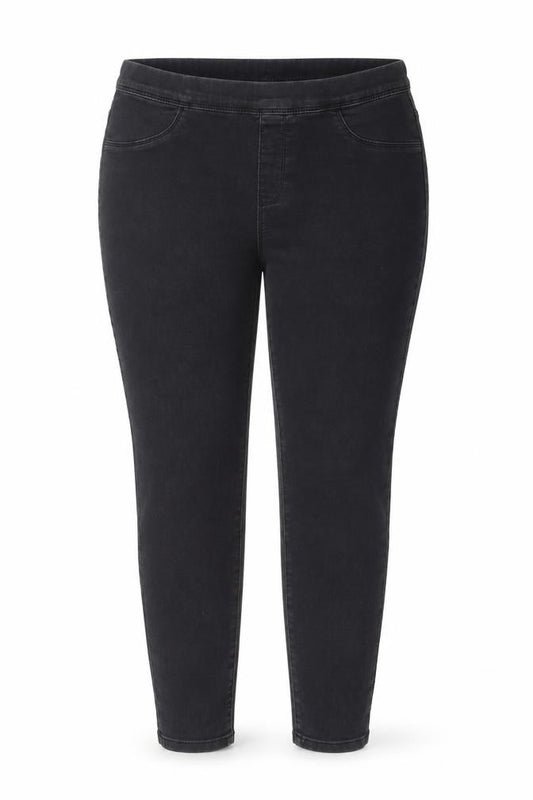 Front view of TEX women’s black jegging jeans xl slim fit stretch denim