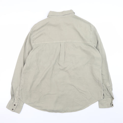 Marks and Spencer Women Beige Button-Up Lyocell Shirt Size 14