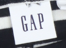 GAP Women’s Black Striped Shift Dress M 3/4 Sleeve Boat Neck