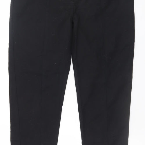 Oasis Women Black Cropped Slim Trousers Size 12