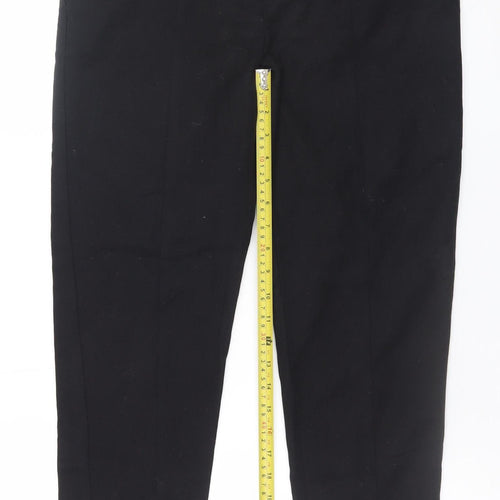 Oasis Women Black Cropped Slim Trousers Size 12