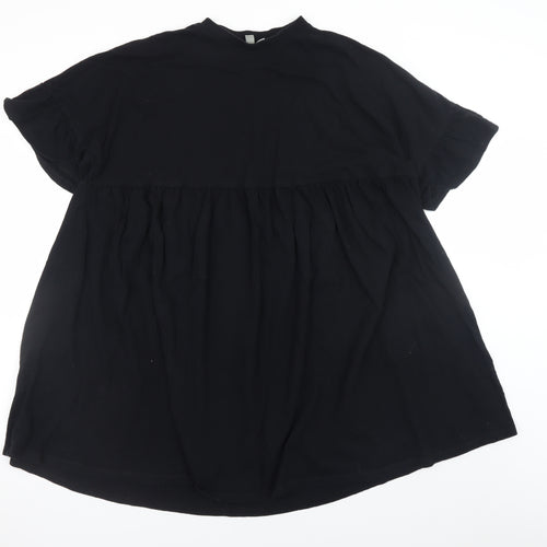 ASOS DESIGN Women’s Black Cotton Short Smock Dress Size 10