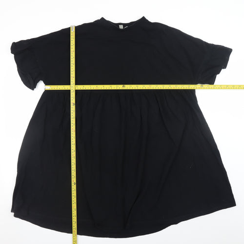 ASOS DESIGN Women’s Black Cotton Short Smock Dress Size 10
