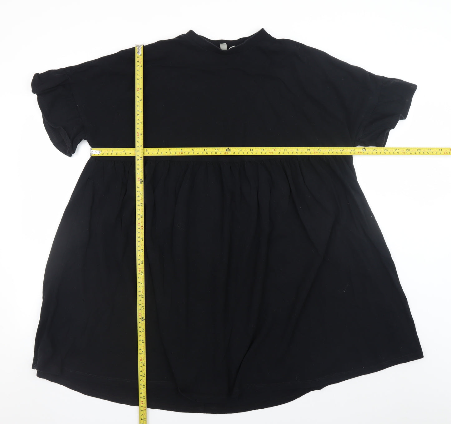 ASOS DESIGN Women’s Black Cotton Short Smock Dress Size 10