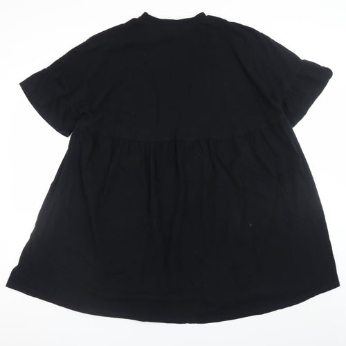ASOS DESIGN Women’s Black Cotton Short Smock Dress Size 10