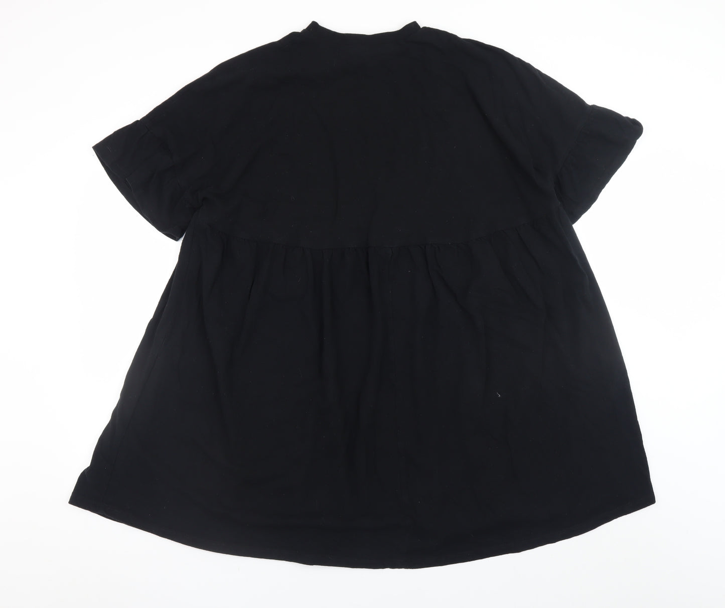 ASOS DESIGN Women’s Black Cotton Short Smock Dress Size 10