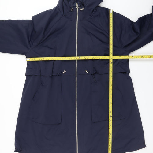 H&M MAMA Women’s Blue Maternity Parka Coat Size 16 Hooded Lightweight