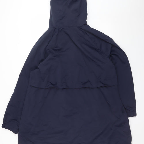 H&M MAMA Women’s Blue Maternity Parka Coat Size 16 Hooded Lightweight