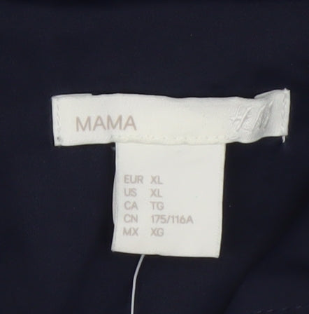 H&M MAMA Women’s Blue Maternity Parka Coat Size 16 Hooded Lightweight