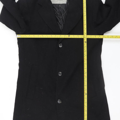 Navyboot Men's Black Wool Blend Overcoat Size 48 Regular
