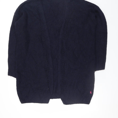 Joules Women Navy Blue Size 12 Open Knit Long Cardigan