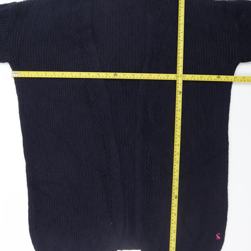 Joules Women Navy Blue Size 12 Open Knit Long Cardigan