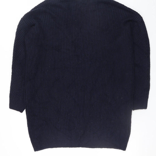 Joules Women Navy Blue Size 12 Open Knit Long Cardigan