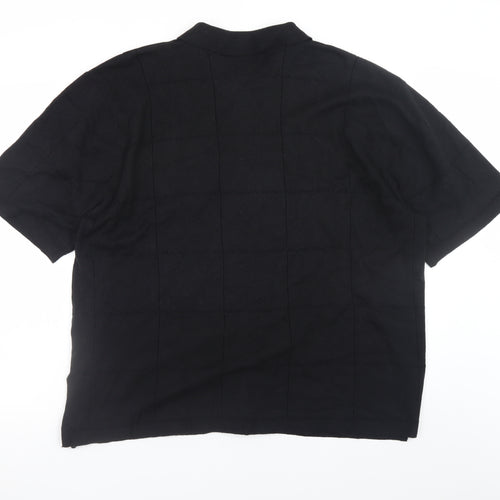 4th & Reckless Women's Black Collared Short Sleeve Knit Cardigan Size 16