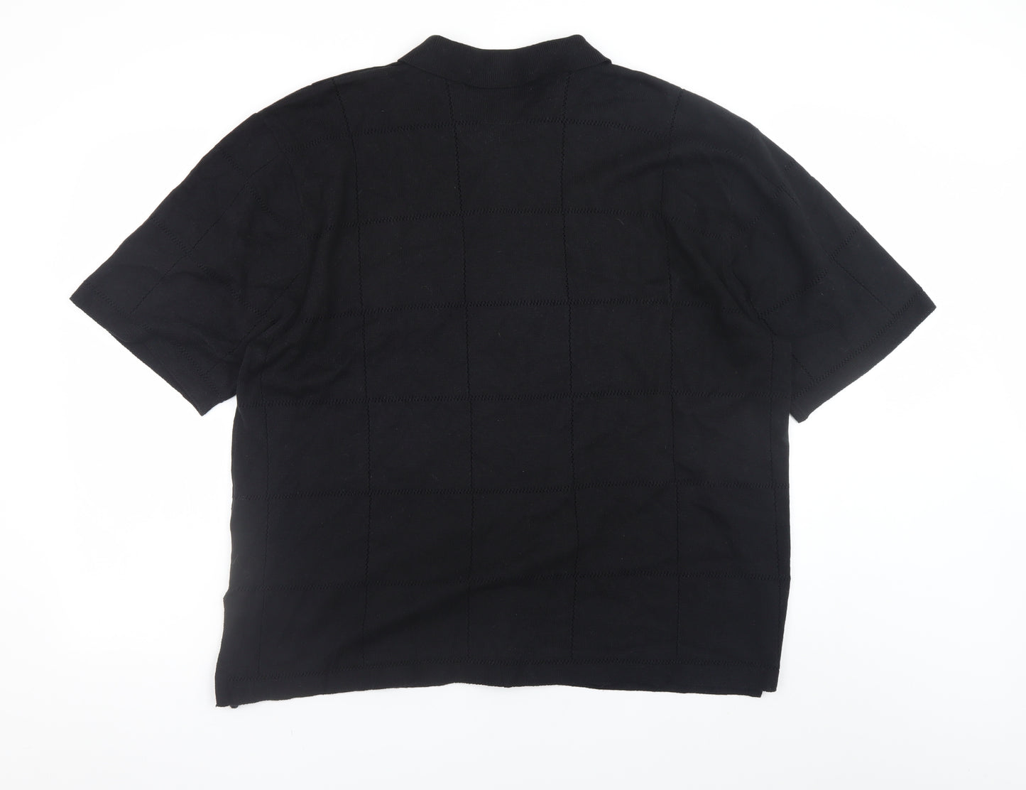 4th & Reckless Women's Black Collared Short Sleeve Knit Cardigan Size 16