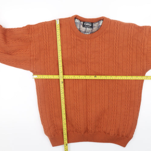 Ceres Golfwear Men’s Brown Cable Knit Cotton Pullover Sweatshirt M