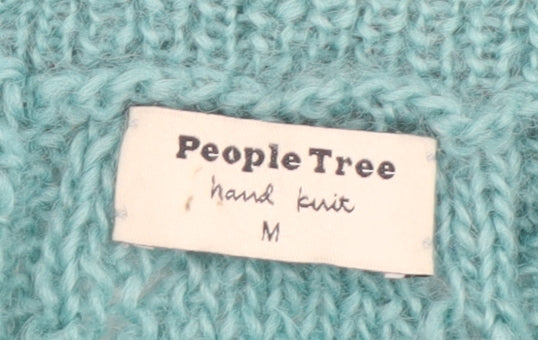 People Tree Women's Green Wool Hand Knit Cardigan M