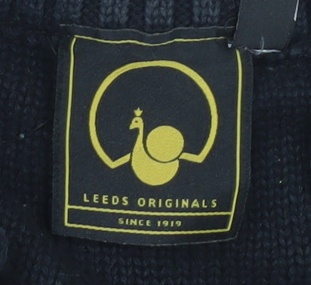 Leeds Originals Men’s Black XL Cotton Henley Jumper