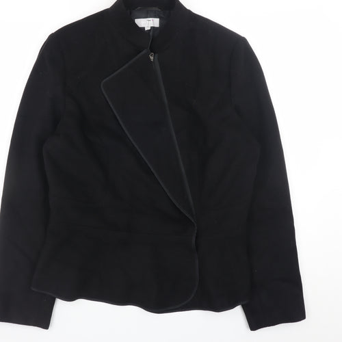 Marks and Spencer Women’s Black Size 14 Zip Jacket Lined Twill