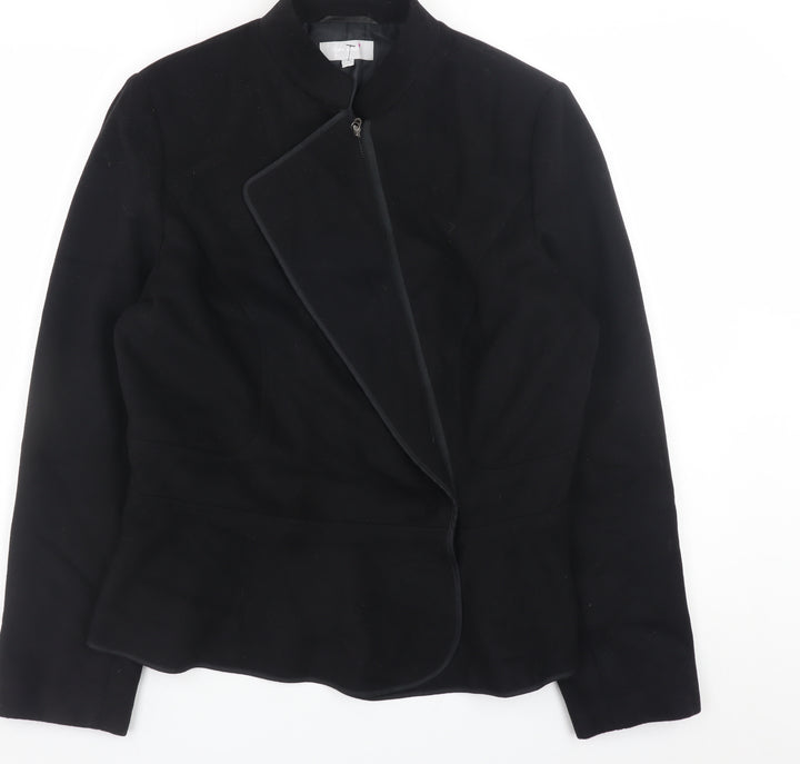 Marks and Spencer Women’s Black Size 14 Zip Jacket Lined Twill