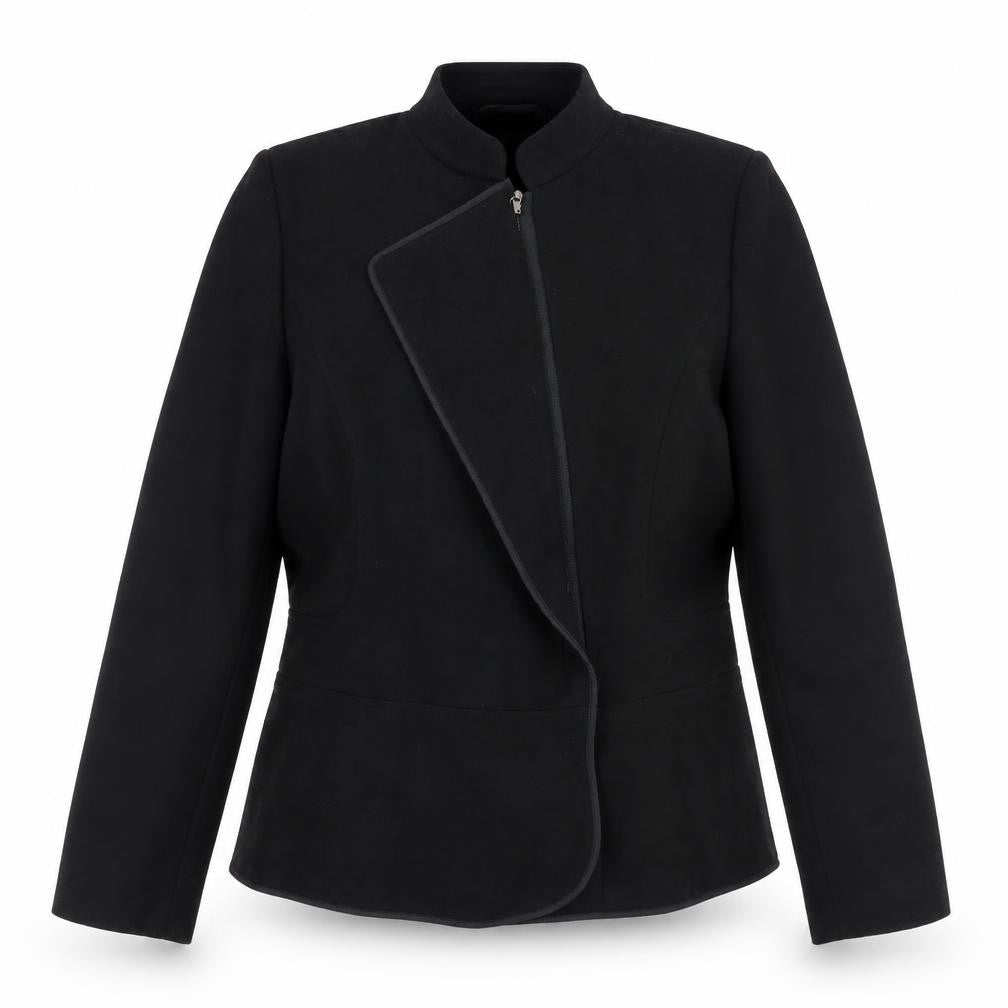 Front view of Marks & Spencer Women’s Black, size UK 14, Zip Jacket Lined Twill