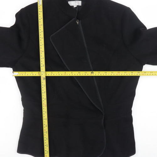 Marks and Spencer Women’s Black Size 14 Zip Jacket Lined Twill
