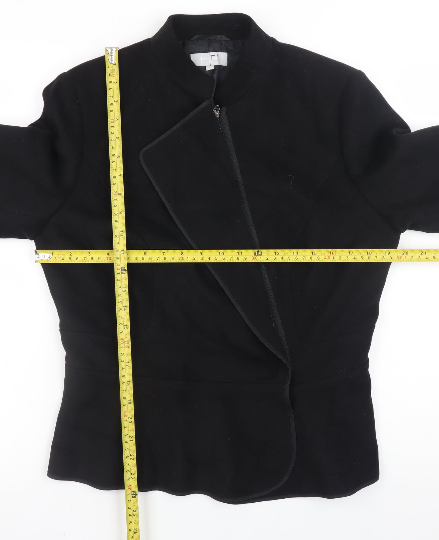 Marks and Spencer Women’s Black Size 14 Zip Jacket Lined Twill